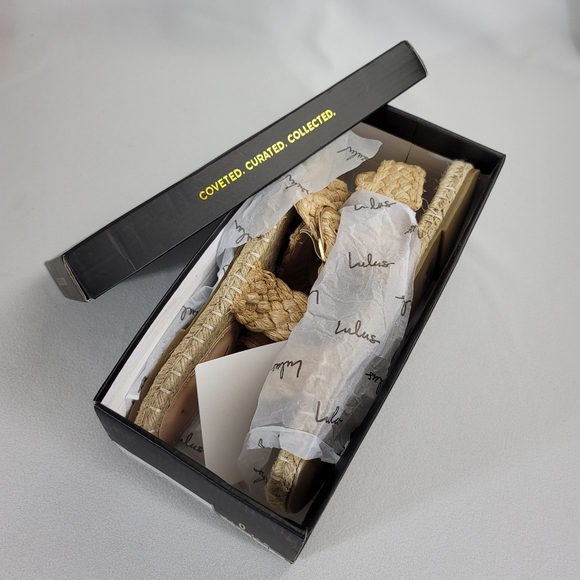 Lulus UTELLA Natural Espadrille Ankle Strap Flat Sandal Sz 9 - Picture 14 of 15